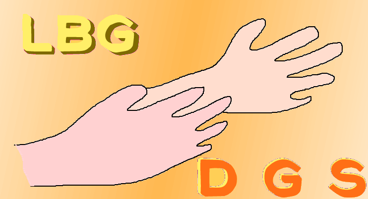 Bild mit gebärdenden Händen und Schrift LBG DGS Haende LBG DGS